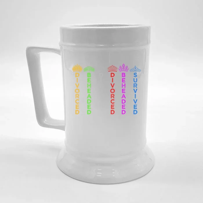 Six Queens Crowns Cute Gift Six The Musical Colors Gift Front & Back Beer Stein