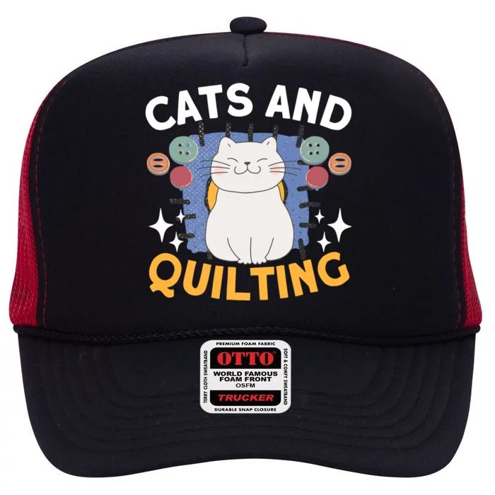 Sewing & Quilting Cats Sewer Quilters Novelty Sewing High Crown Mesh Trucker Hat