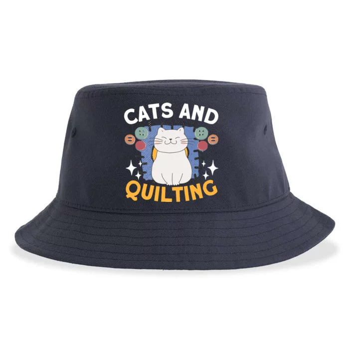 Sewing & Quilting Cats Sewer Quilters Novelty Sewing Sustainable Bucket Hat