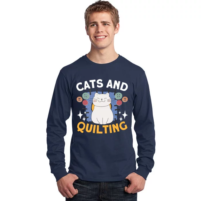 Sewing & Quilting Cats Sewer Quilters Novelty Sewing Tall Long Sleeve T-Shirt