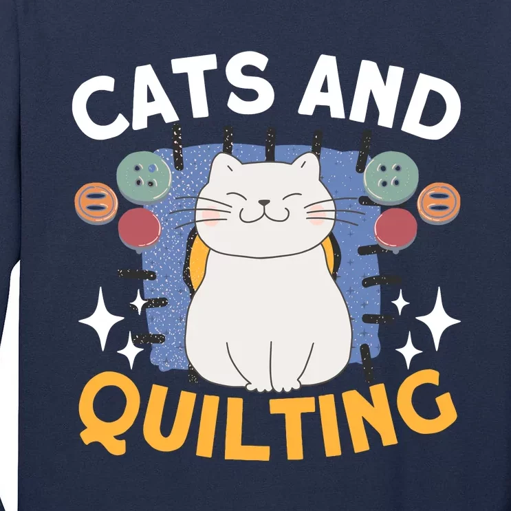 Sewing & Quilting Cats Sewer Quilters Novelty Sewing Tall Long Sleeve T-Shirt