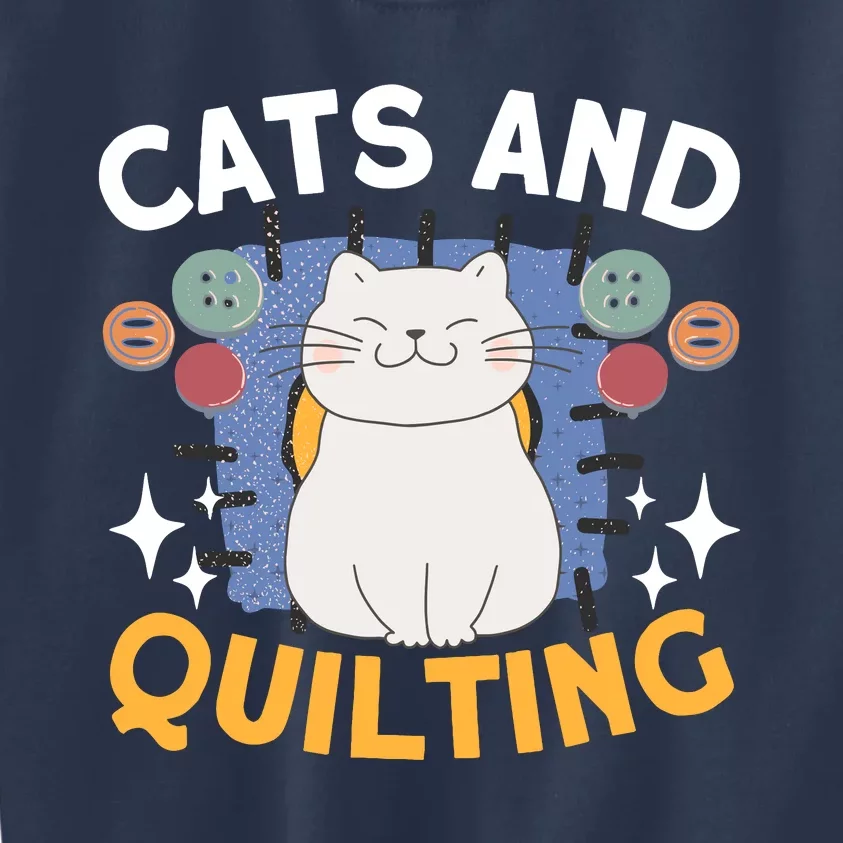 Sewing & Quilting Cats Sewer Quilters Novelty Sewing Kids Sweatshirt