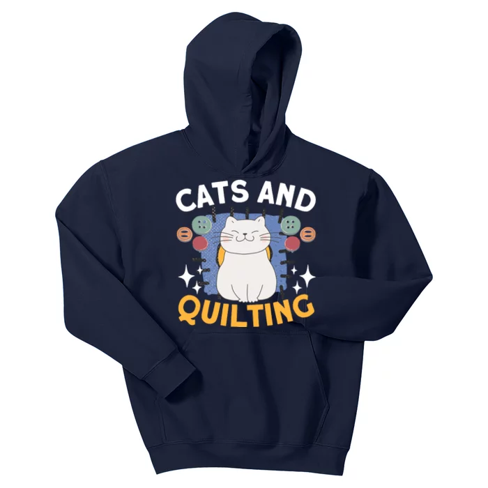 Sewing & Quilting Cats Sewer Quilters Novelty Sewing Kids Hoodie