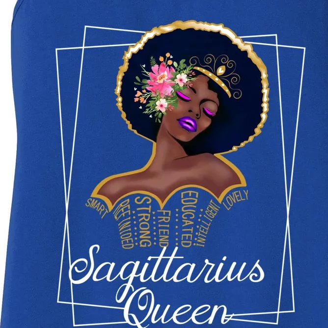 Sagittarius Queen Cool Gift Astrology Birthday Black Gift Women's Racerback Tank