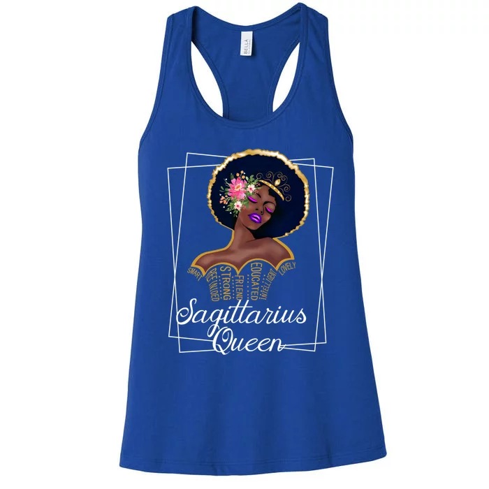 Sagittarius Queen Cool Gift Astrology Birthday Black Gift Women's Racerback Tank