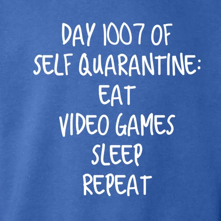 Self Quarantine Eat Video Games Sleep Repeat Cool Gift Toddler Hoodie