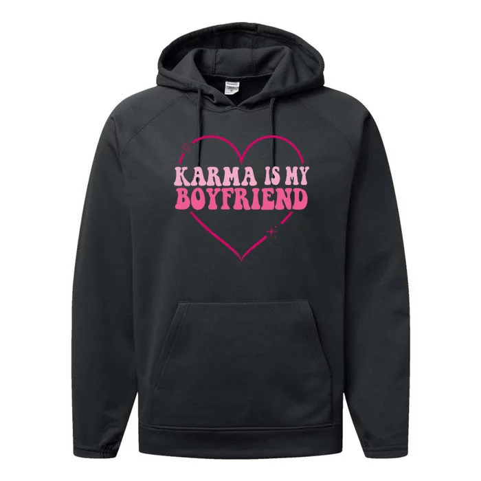 Sarcastic Quote Embrace K.arma's Groovy S.pirituel Heart Performance Fleece Hoodie