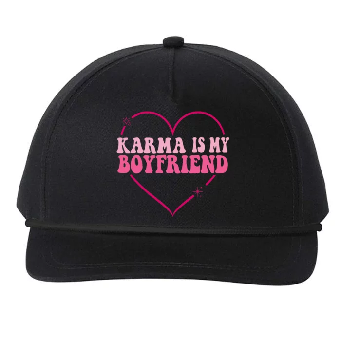 Sarcastic Quote Embrace K.arma's Groovy S.pirituel Heart Snapback Five-Panel Rope Hat