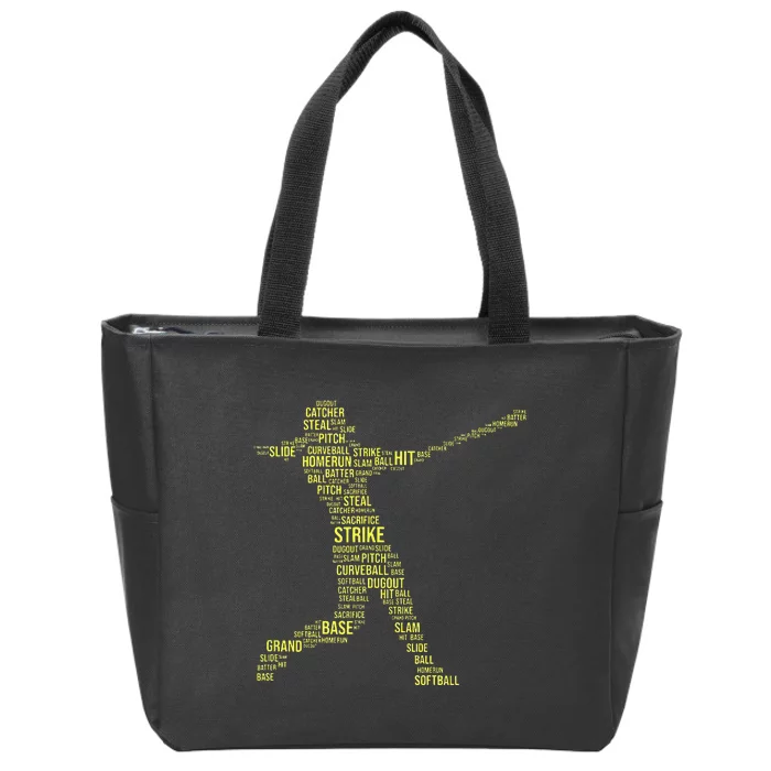 Softball Quote for a Softball Batter Zip Tote Bag