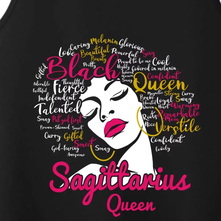 Sagittarius Queen Funny Birthday Gift For Black Gift Performance Tank