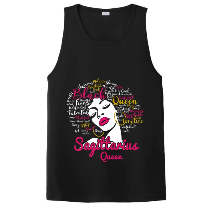 Sagittarius Queen Funny Birthday Gift For Black Gift Performance Tank