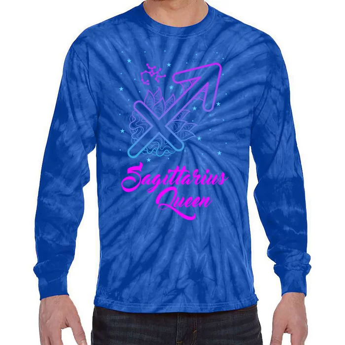 Sagittarius Queen Gift Tie-Dye Long Sleeve Shirt