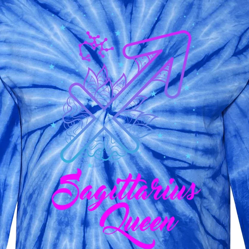 Sagittarius Queen Gift Tie-Dye Long Sleeve Shirt