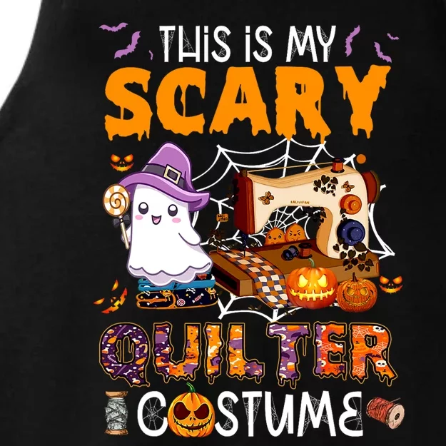 Sewing quilting hallowen this is my scary quilter costume Ladies Tri-Blend Wicking Tank