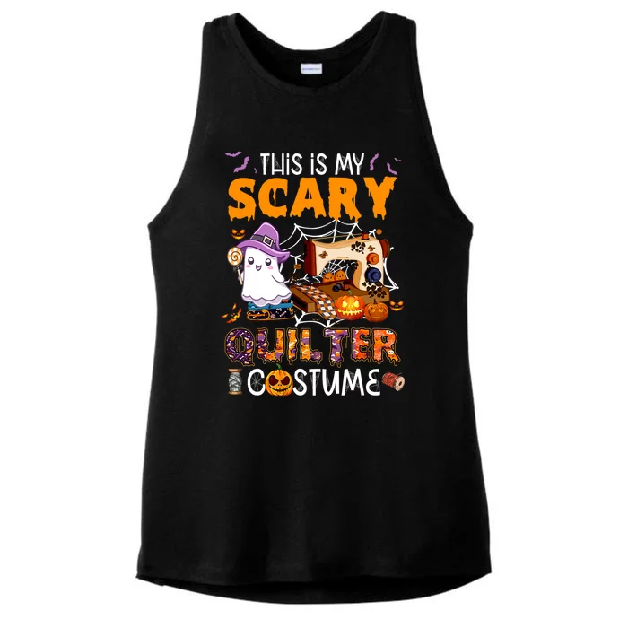 Sewing quilting hallowen this is my scary quilter costume Ladies Tri-Blend Wicking Tank