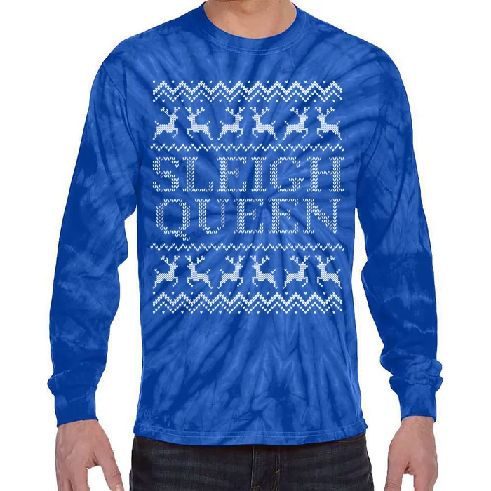 Sleigh Queen Holiday Party Funny Ugly Christmas Sweater Cute Gift Tie-Dye Long Sleeve Shirt