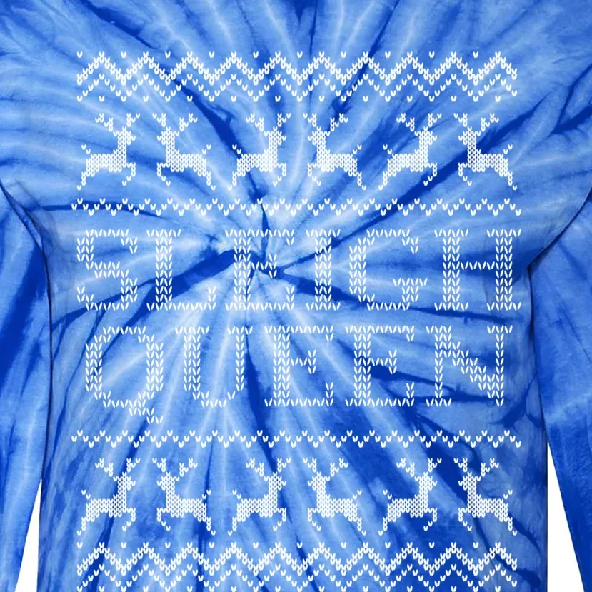 Sleigh Queen Holiday Party Funny Ugly Christmas Sweater Cute Gift Tie-Dye Long Sleeve Shirt