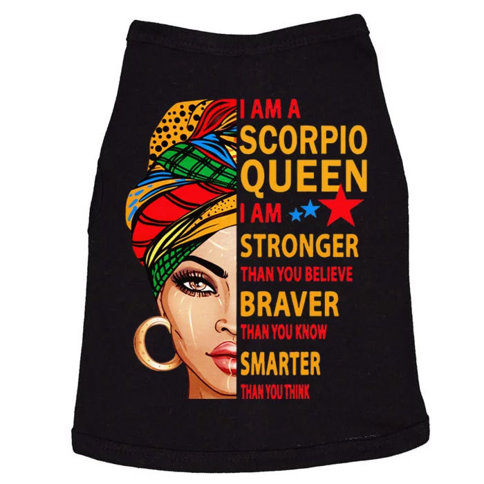 Scorpio queen I am stronger birthday gift for Scorpio zodiac Doggie Tank