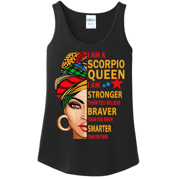 Scorpio queen I am stronger birthday gift for Scorpio zodiac Ladies Essential Tank