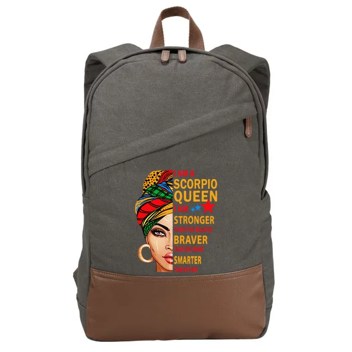 Scorpio queen I am stronger birthday gift for Scorpio zodiac Cotton Canvas Backpack