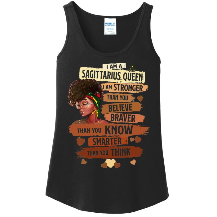 Sagittarius Queen I Am Stronger Birthday Black Wo Ladies Essential Tank