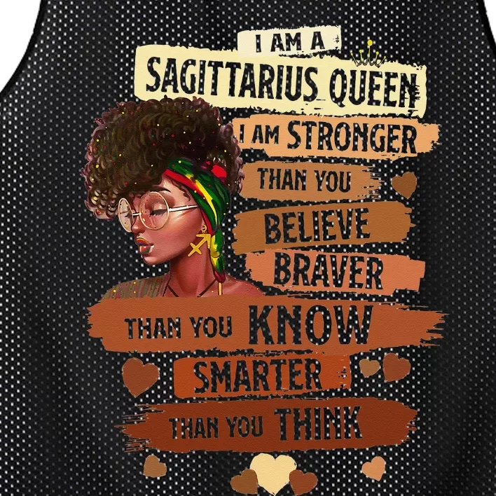 Sagittarius Queen I Am Stronger Birthday Black Wo Mesh Reversible Basketball Jersey Tank