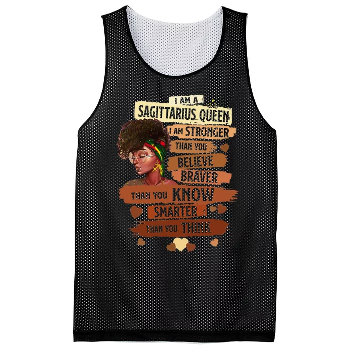 Sagittarius Queen I Am Stronger Birthday Black Wo Mesh Reversible Basketball Jersey Tank