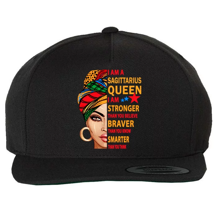 Sagittarius Queen I Am Stronger Gift For Sagittarius Zodiac Gift Wool Snapback Cap