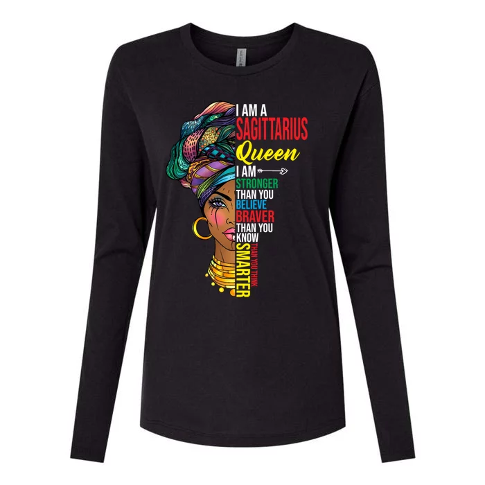 Sagittarius Queen I Am Stronger Birthday For Sagittarius Cool Gift Womens Cotton Relaxed Long Sleeve T-Shirt