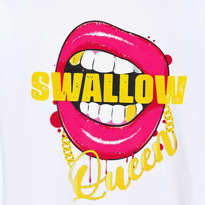 Swallow Queen Lips Golden Necklace Naughty Queen Garment-Dyed Sweatshirt