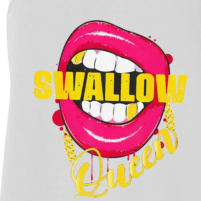 Swallow Queen Lips Golden Necklace Naughty Queen Women's Racerback Tank