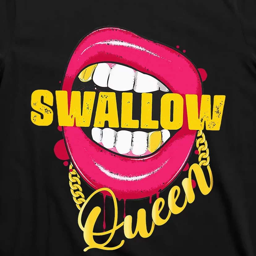 Swallow Queen Lips Golden Necklace Naughty Queen T-Shirt