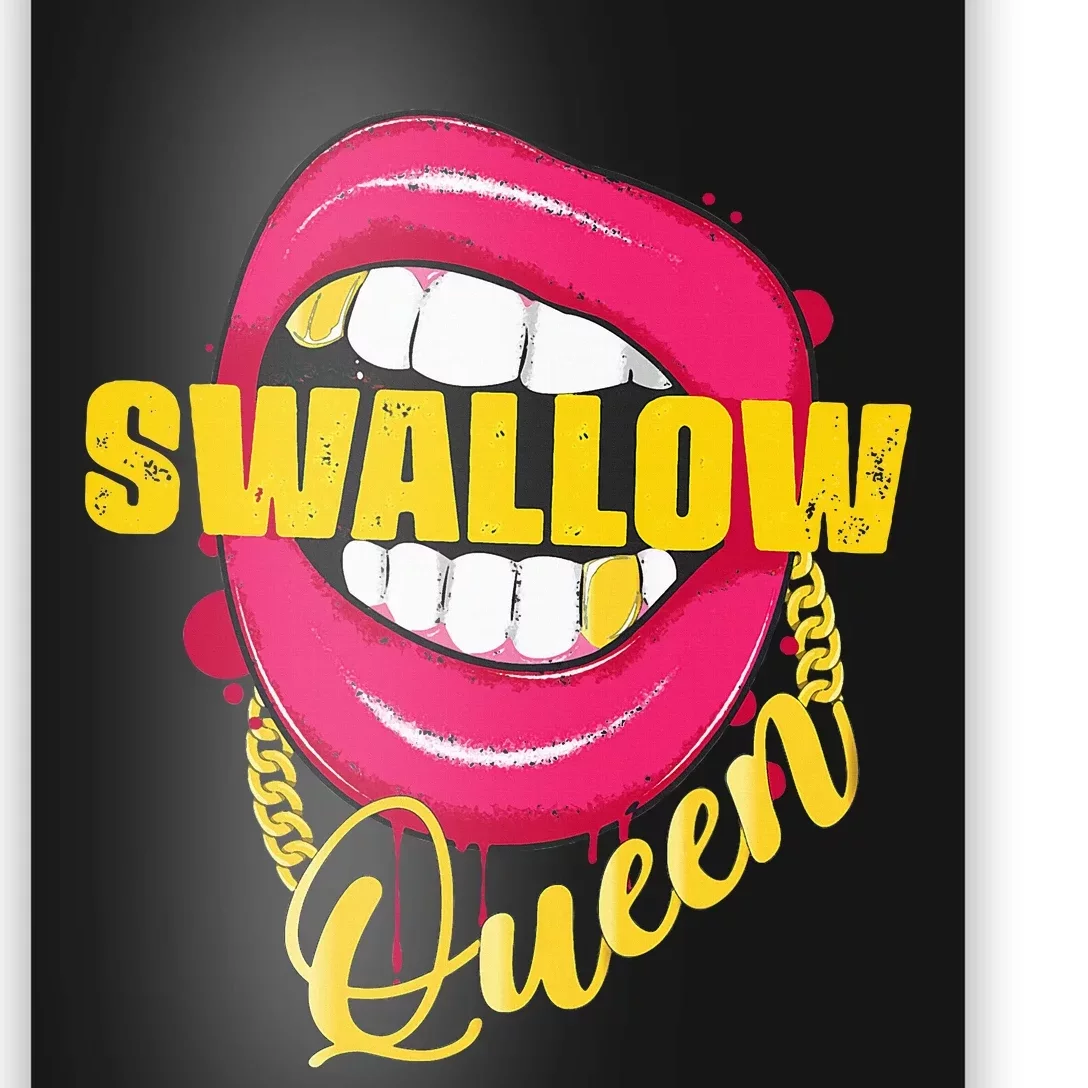 Swallow Queen Lips Golden Necklace Naughty Queen Poster