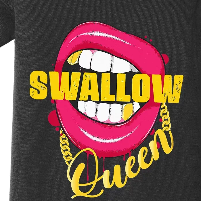 Swallow Queen Lips Golden Necklace Naughty Queen Baby Bodysuit