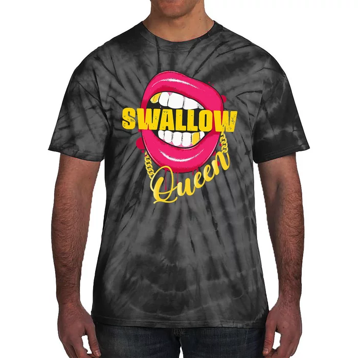 Swallow Queen Lips Golden Necklace Naughty Queen Tie-Dye T-Shirt