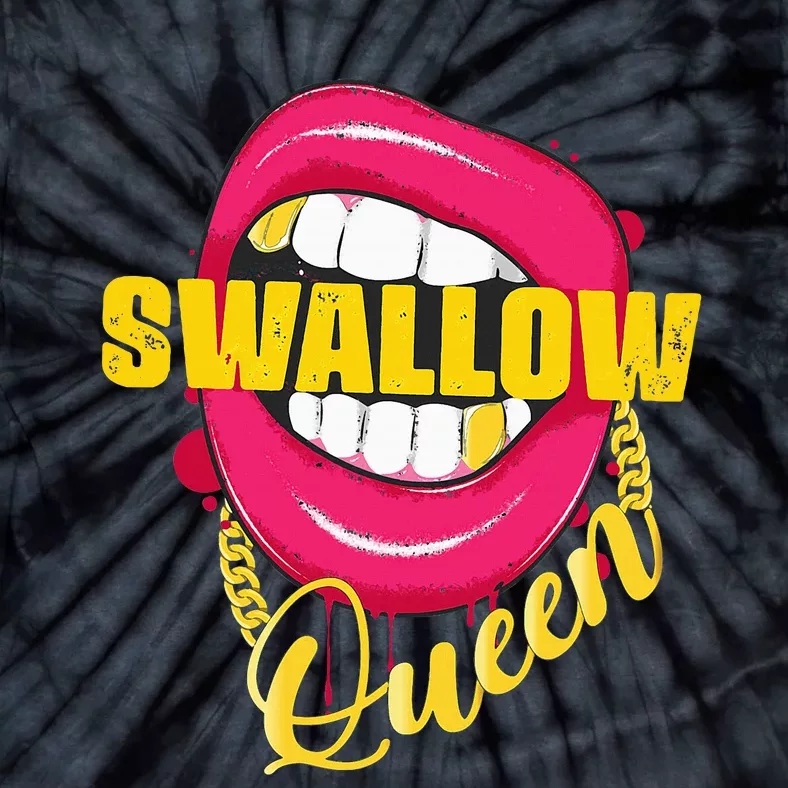 Swallow Queen Lips Golden Necklace Naughty Queen Tie-Dye T-Shirt