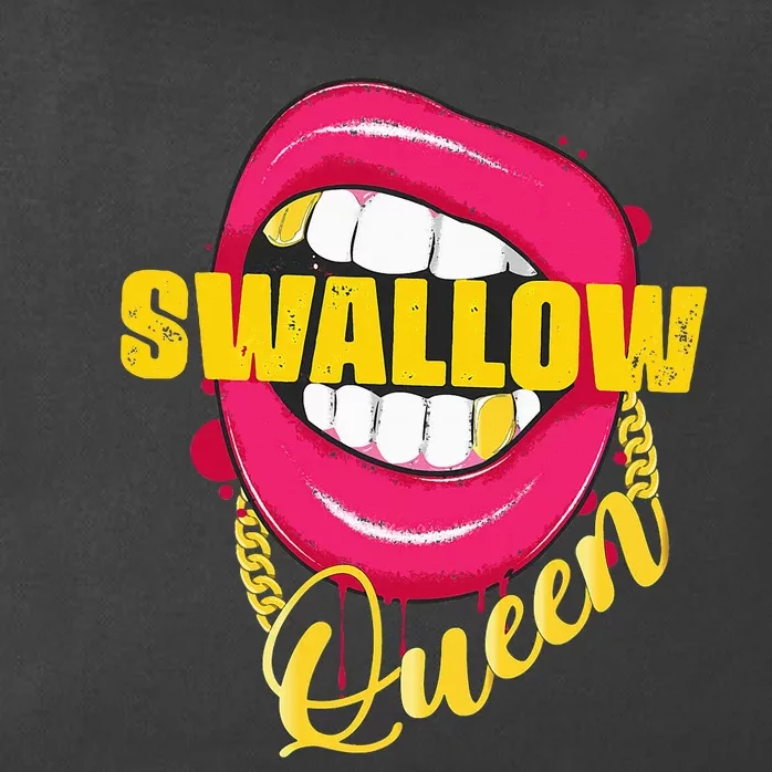 Swallow Queen Lips Golden Necklace Naughty Queen Zip Tote Bag