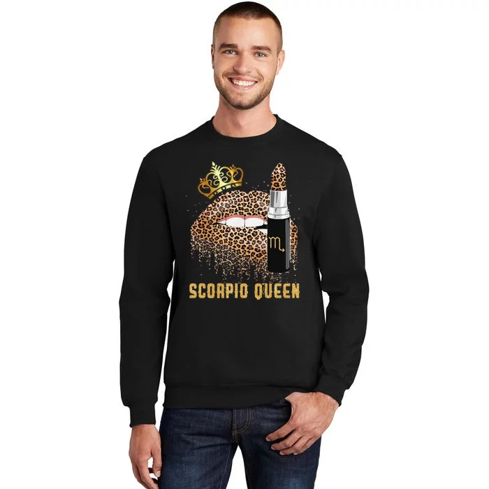 Scorpio Queen Leopard Lips Scorpio Tall Sweatshirt