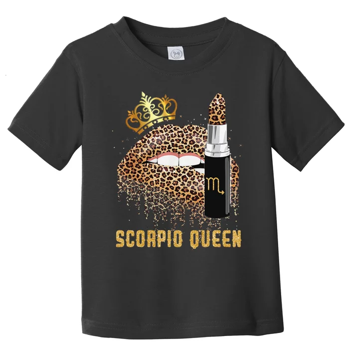 Scorpio Queen Leopard Lips Scorpio Toddler T-Shirt