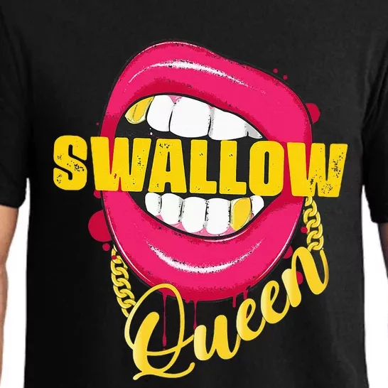 Swallow Queen Lips Golden Necklace Naughty Queen Pajama Set