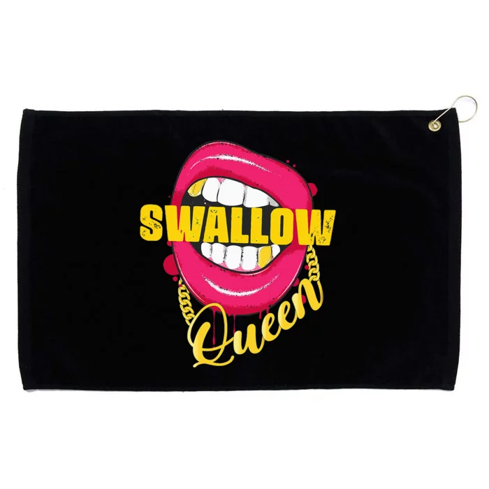 Swallow Queen Lips Golden Necklace Naughty Queen Grommeted Golf Towel