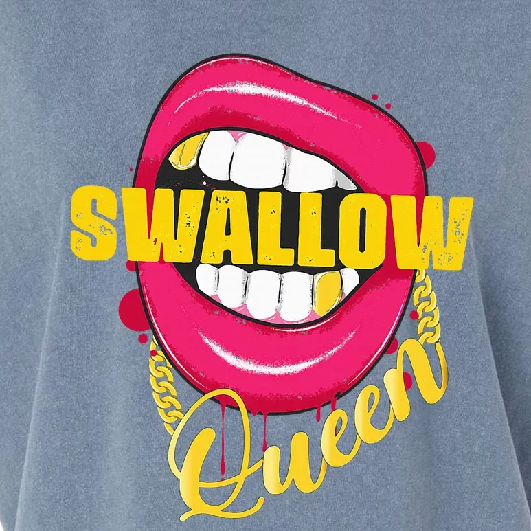 Swallow Queen Lips Golden Necklace Naughty Queen Garment-Dyed Women's Muscle Tee