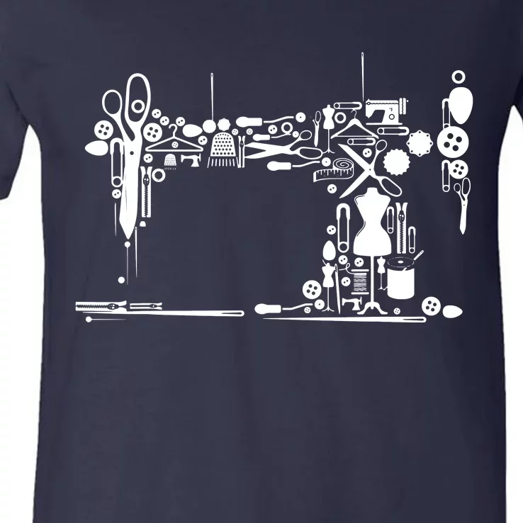 Sewing Quilting Machine Quilters Gift For Sewing Lover V-Neck T-Shirt