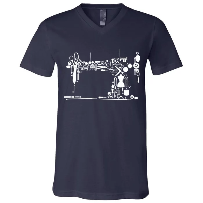 Sewing Quilting Machine Quilters Gift For Sewing Lover V-Neck T-Shirt