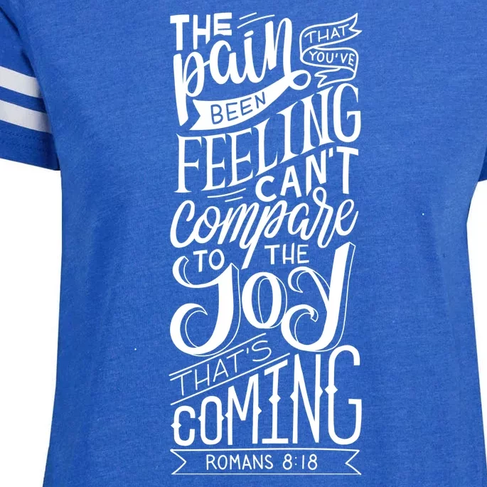 Scripture Quote Romans 8:18 Enza Ladies Jersey Football T-Shirt