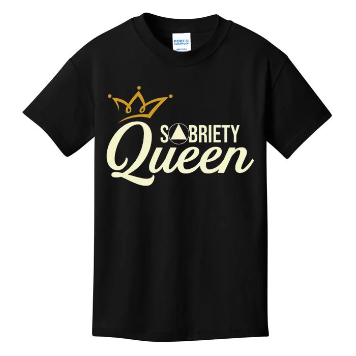 Sobriety Queen Sober Anniversary Recovery Abstinence NA AA Kids T-Shirt