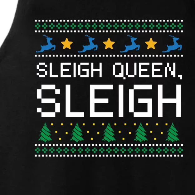 Sleigh Queen Sleigh Christmas Inspirational Xmas Cute Gift Ladies Tri-Blend Wicking Tank