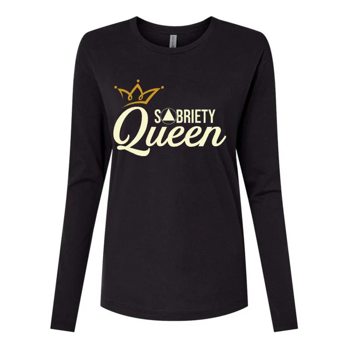 Sobriety Queen Sober Anniversary Recovery Abstinence Na Aa Womens Cotton Relaxed Long Sleeve T-Shirt