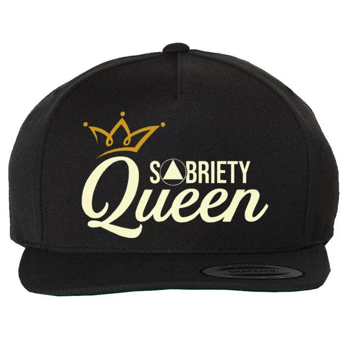 Sobriety Queen Sober Anniversary Recovery Abstinence Na Aa Wool Snapback Cap