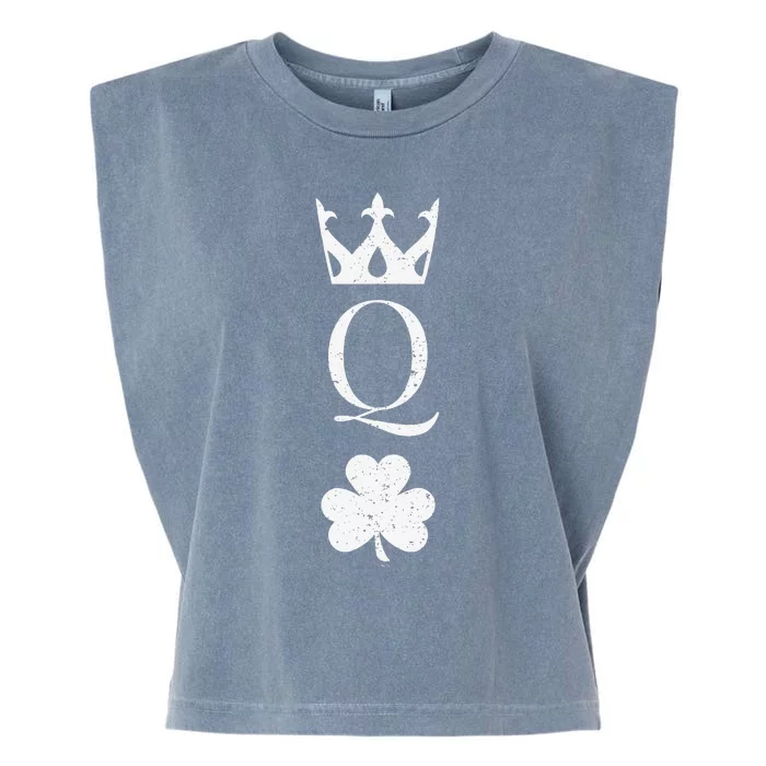 Shamrock Queen St Patrick Humor Gift Garment-Dyed Women's Muscle Tee